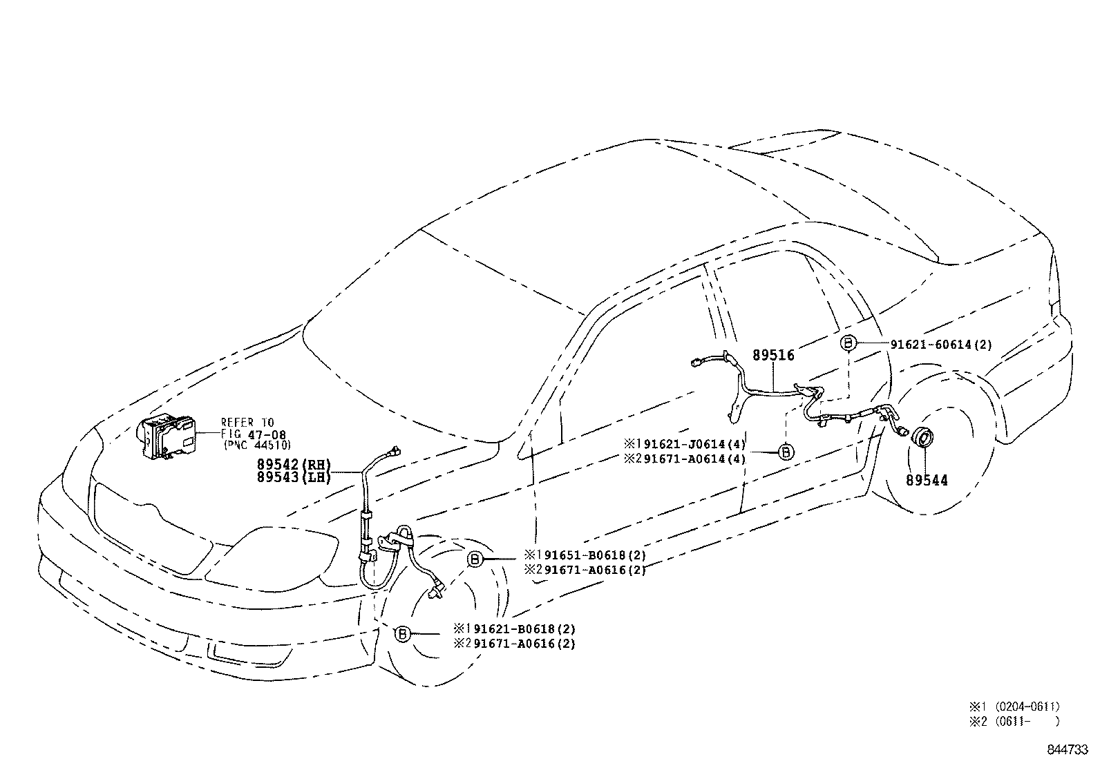 Toyota 89516-12010 WIRE, SKID CONTROL SENSOR
