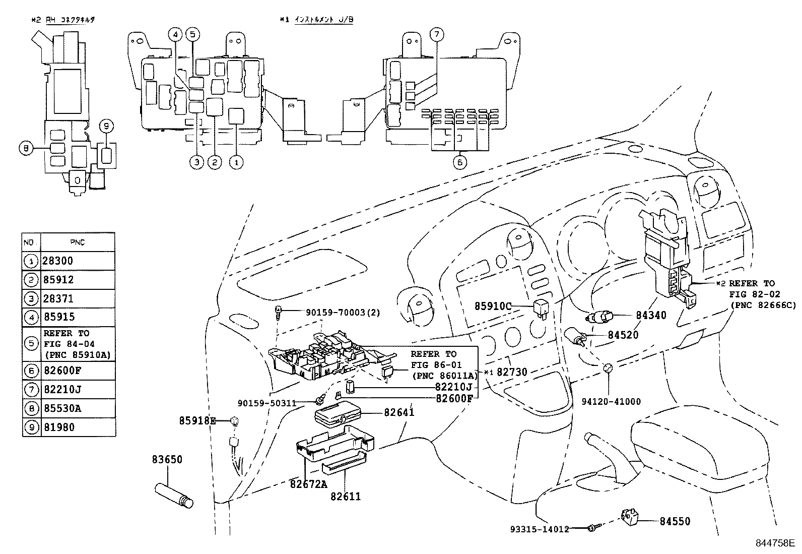 82730-01010 BLOCK ASSY, INSTRUMENT PANEL JUNCTION product image