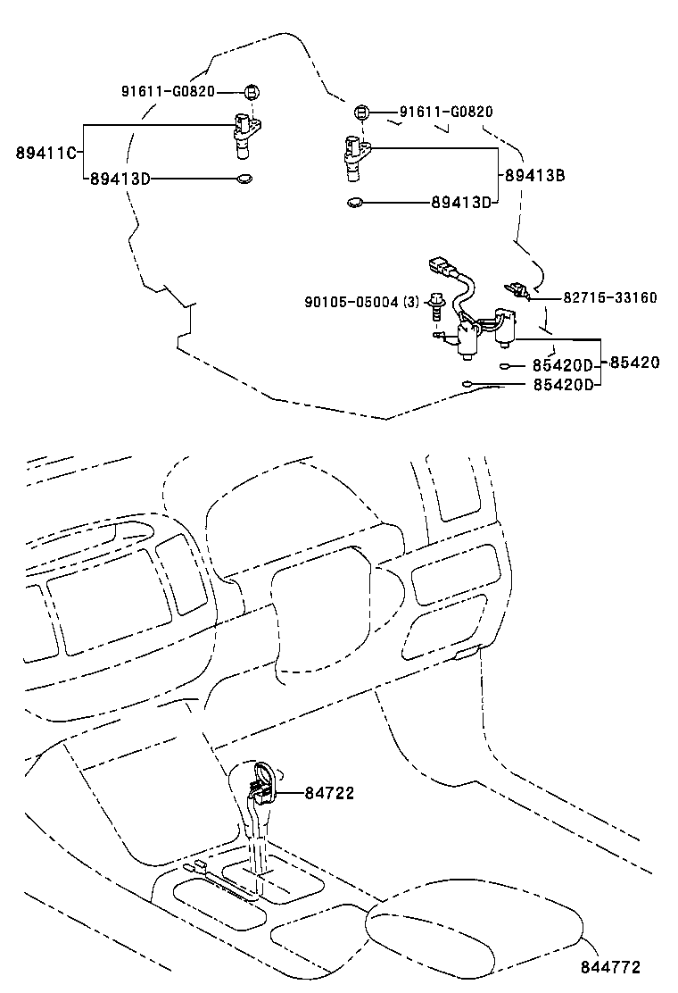 84722-33130-B0 SWITCH, TRANSMISSION CONTROL product image