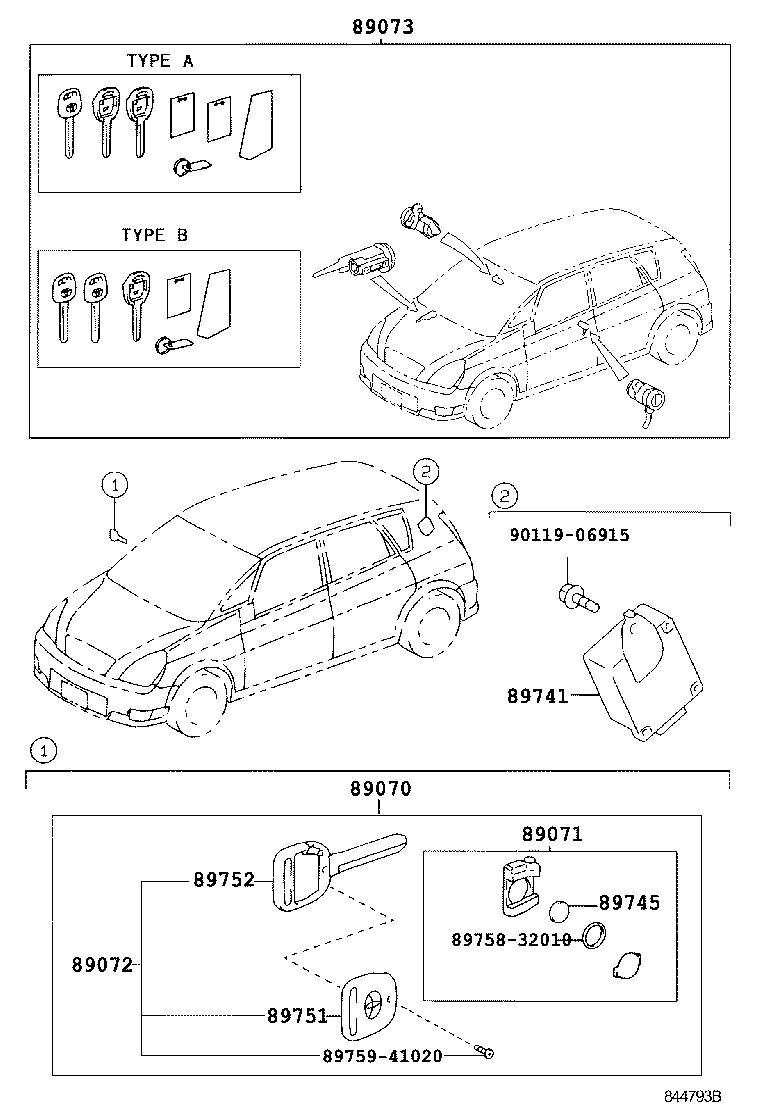 89741-63010 RECEIVER, DOOR CONTROL product image