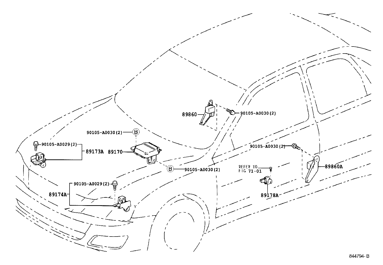 89170-07140 SENSOR ASSY, AIR BAG product image