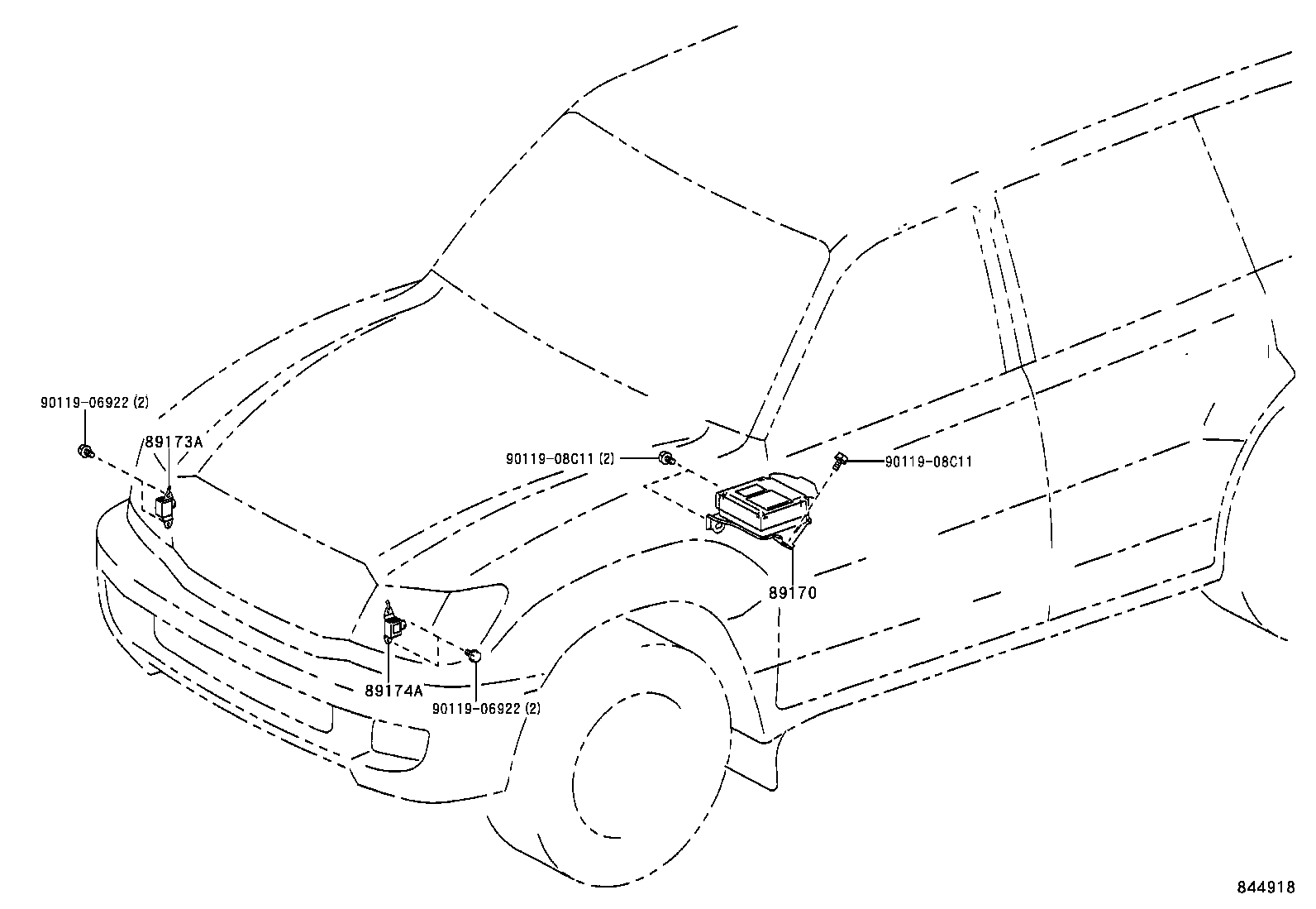 89170-60070 SENSOR ASSY, AIR BAG product image