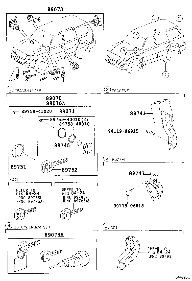 89741-60460 RECEIVER, DOOR CONTROL product image