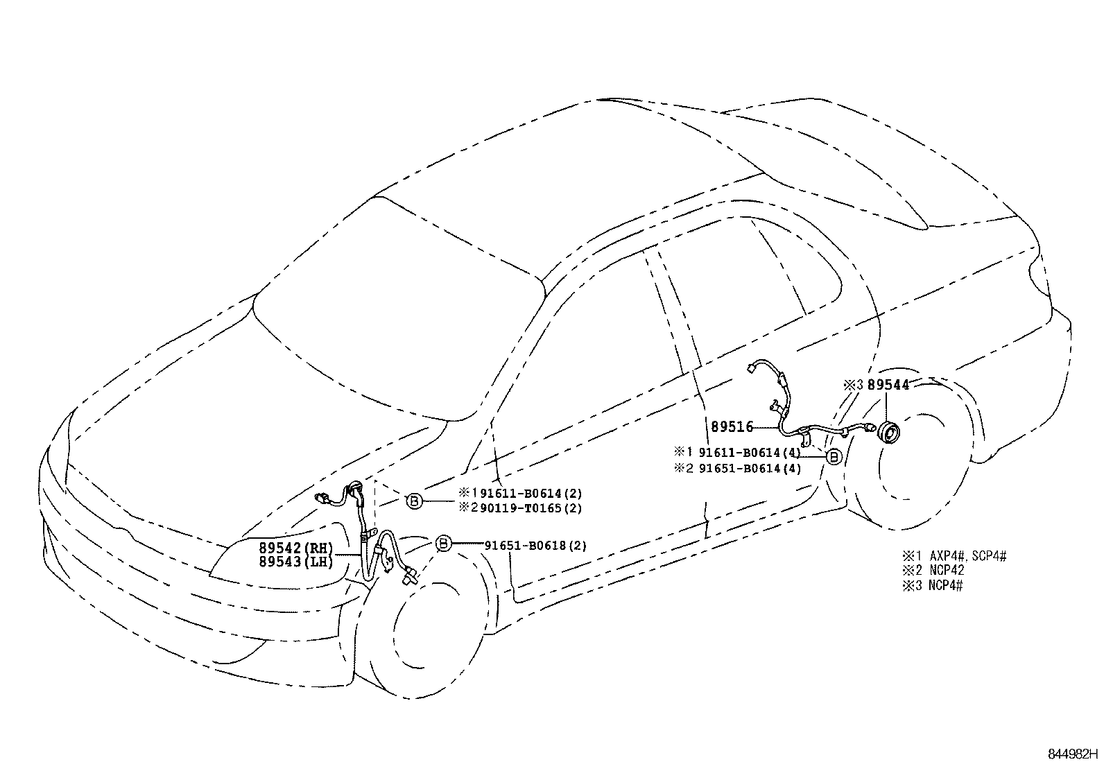 89516-0D040 WIRE, SKID CONTROL SENSOR product image