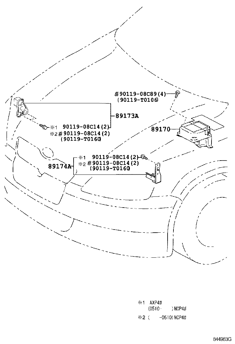 89170-0D150 SENSOR ASSY, AIR BAG product image