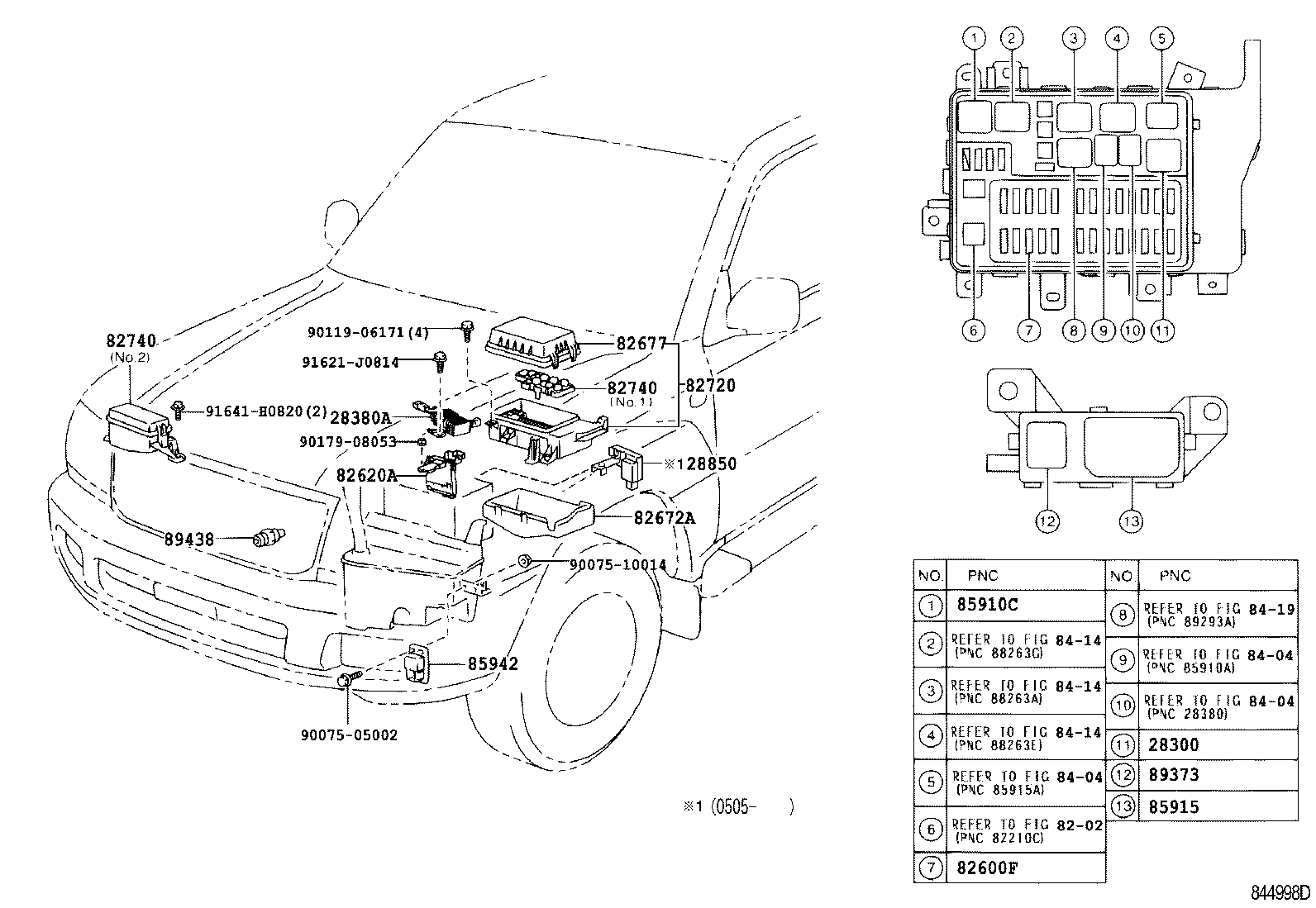 82740-60030 BLOCK ASSY, ENGINE ROOM RELAY product image
