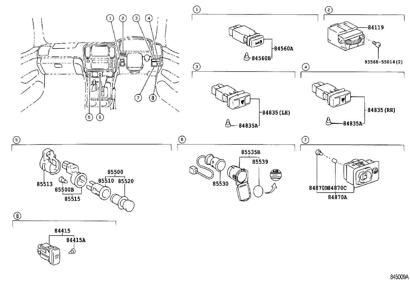 55905-60280 KNOB SUB-ASSY, CONTROL product image