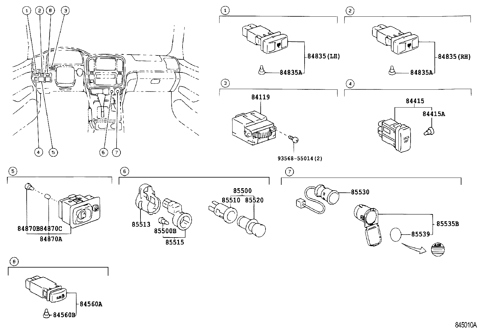 55905-60280 KNOB SUB-ASSY, CONTROL product image