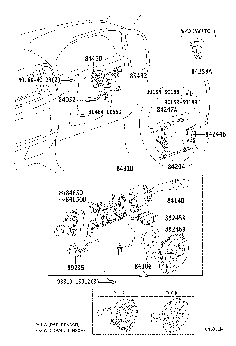 84165-60040 SWITCH, REAR FOG LAMP product image