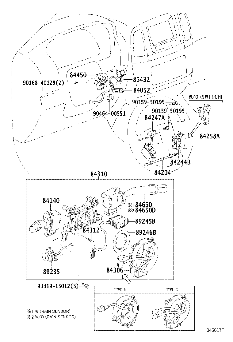 84165-60040 SWITCH, REAR FOG LAMP product image