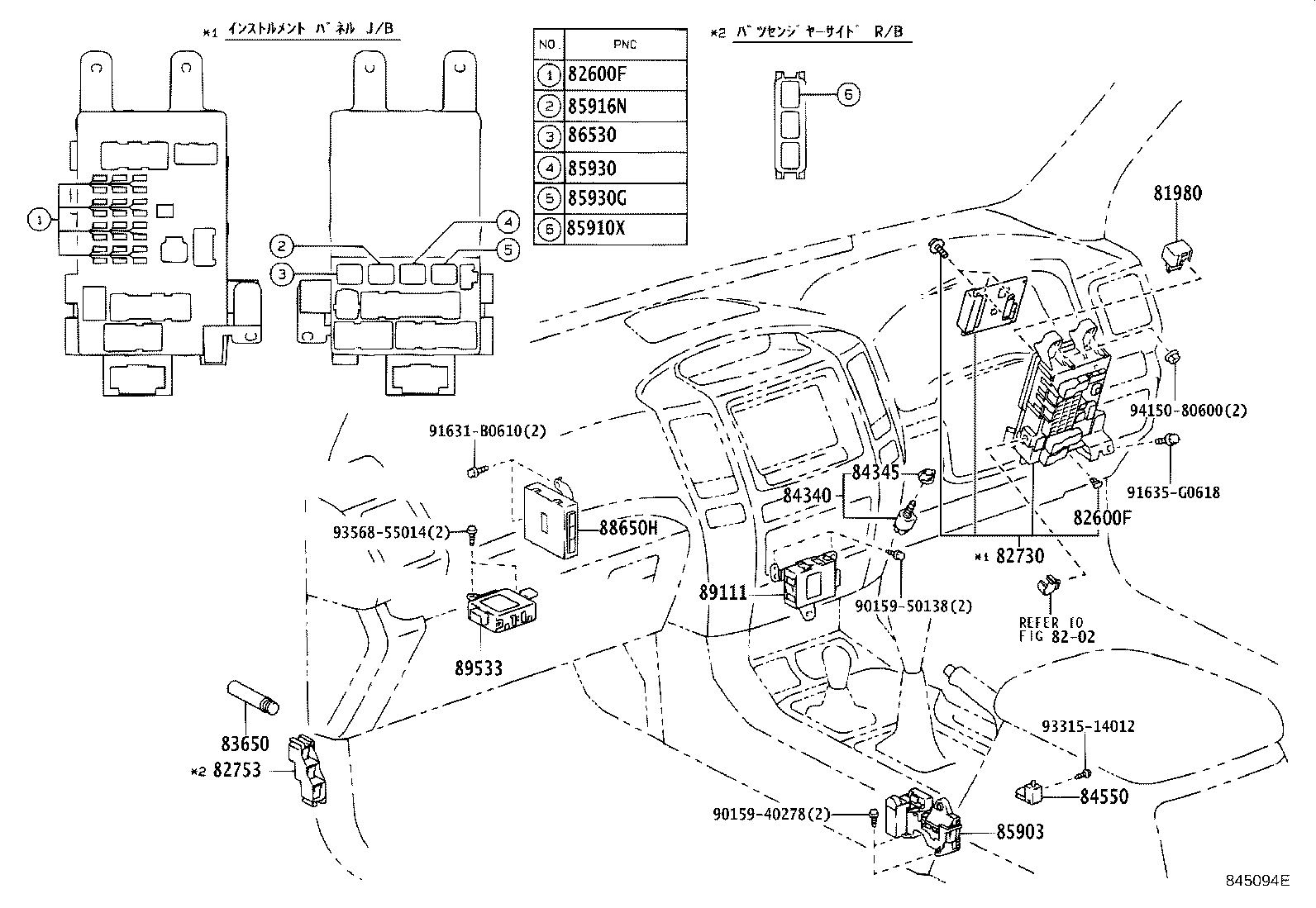 82730-60070 BLOCK ASSY, INSTRUMENT PANEL JUNCTION product image