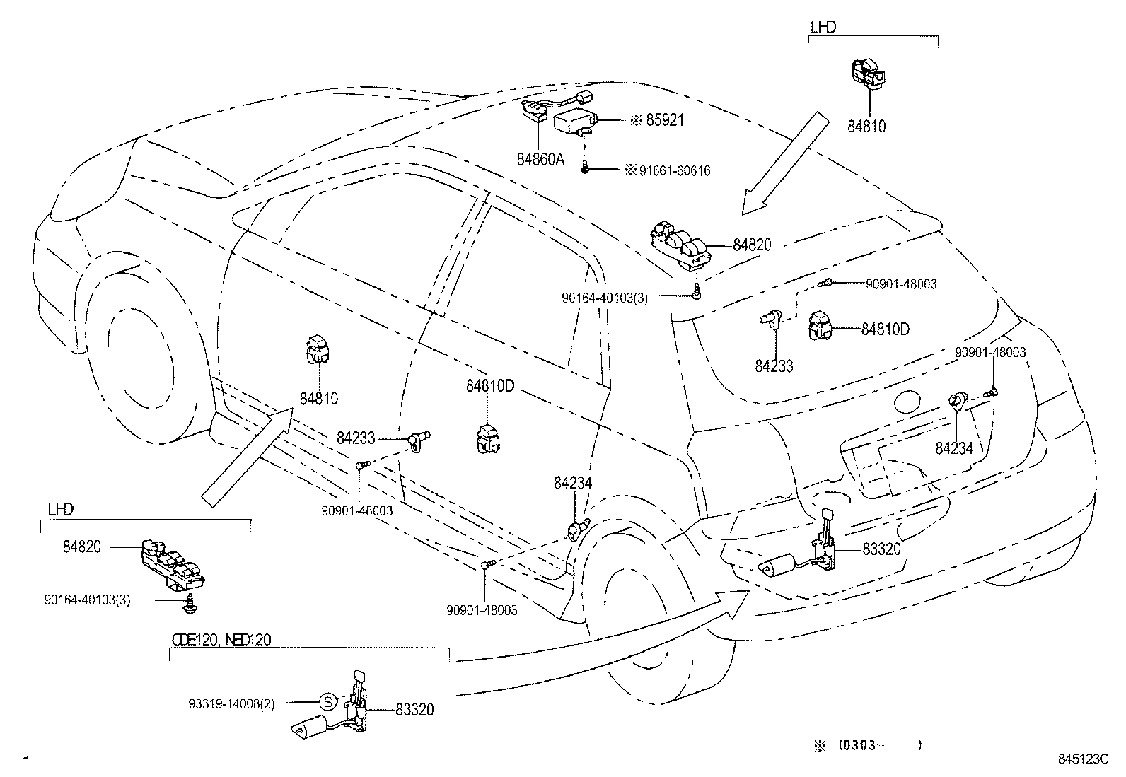84820-02090 MASTER SWITCH ASSY, POWER WINDOW REGULATOR product image