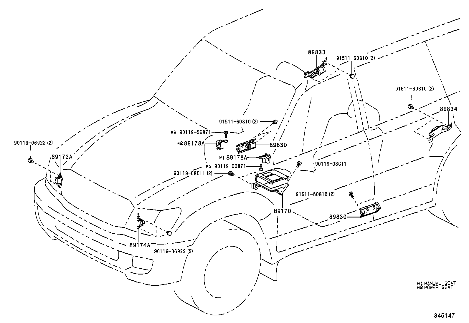 89170-60181 SENSOR ASSY, AIR BAG product image