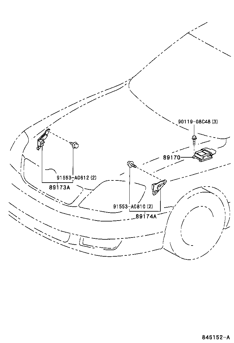 89173-19375 SENSOR, AIR BAG, FRONT RH product image