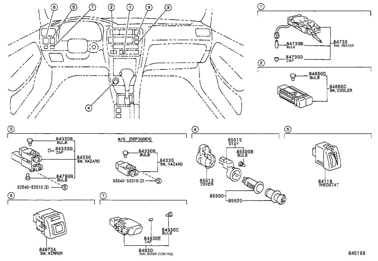 84652-1A110 SWITCH ASSY, WINDSHIELD WIPER product image