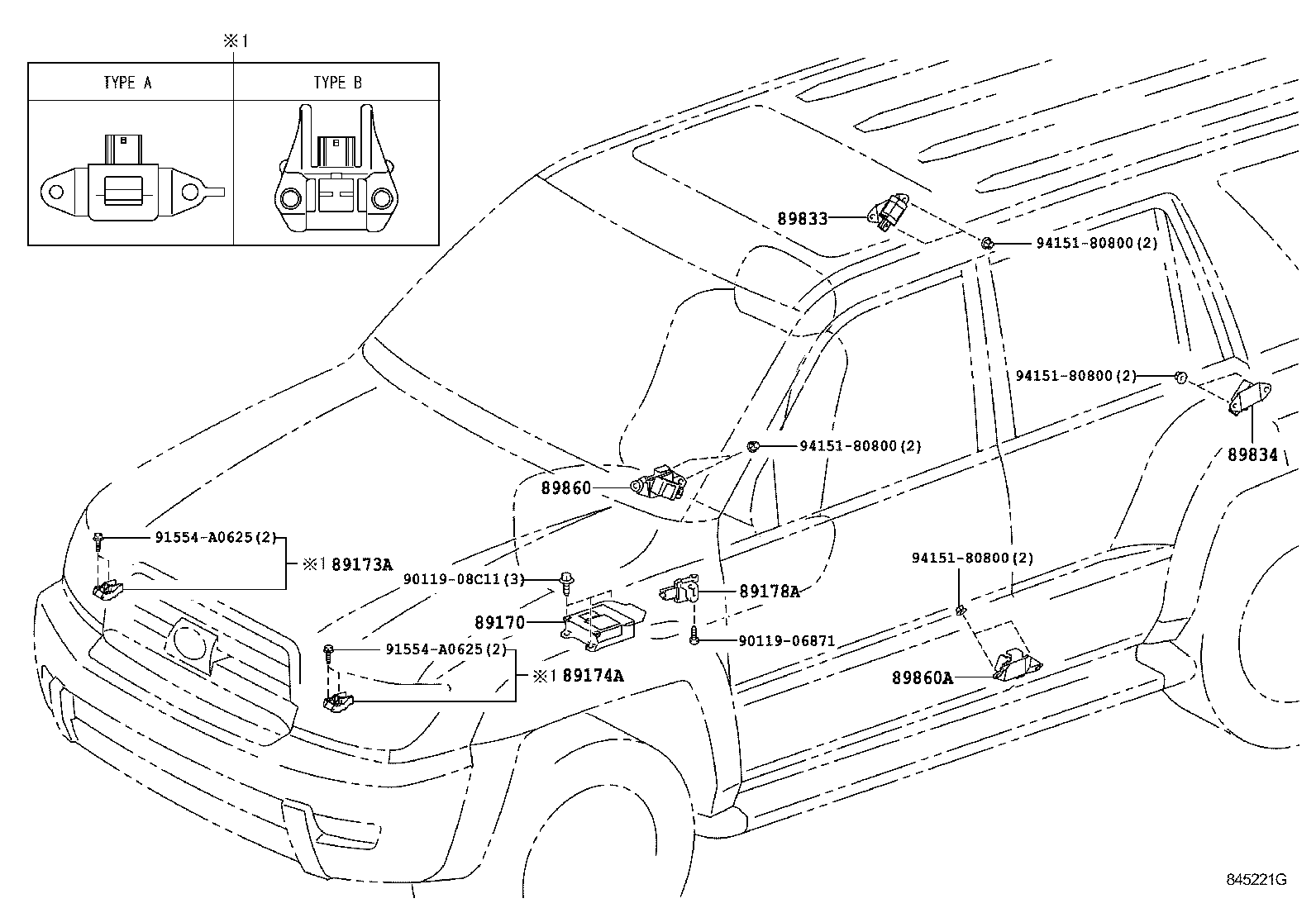 89170-35150 SENSOR ASSY, AIR BAG product image