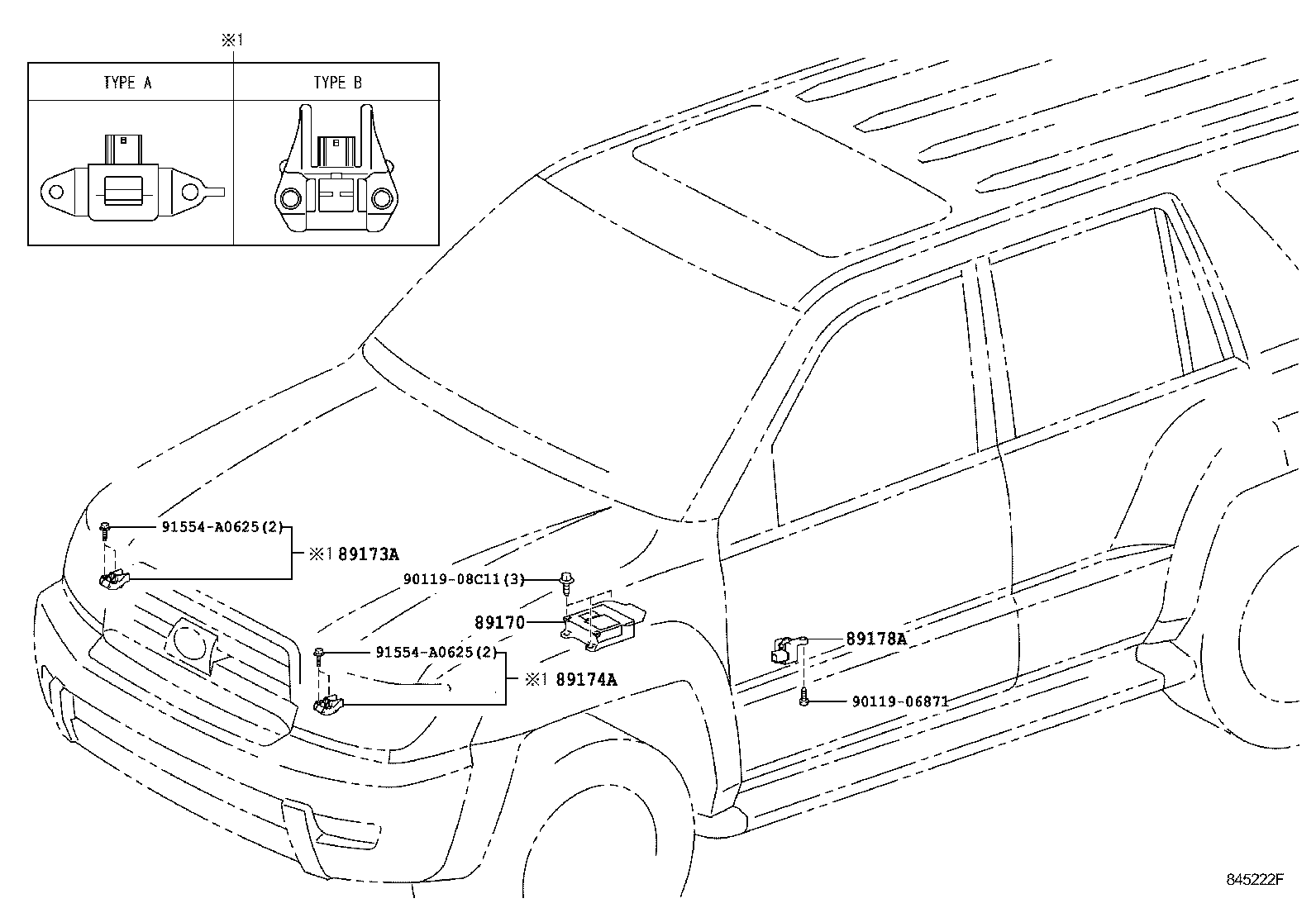 89170-35160 SENSOR ASSY, AIR BAG product image