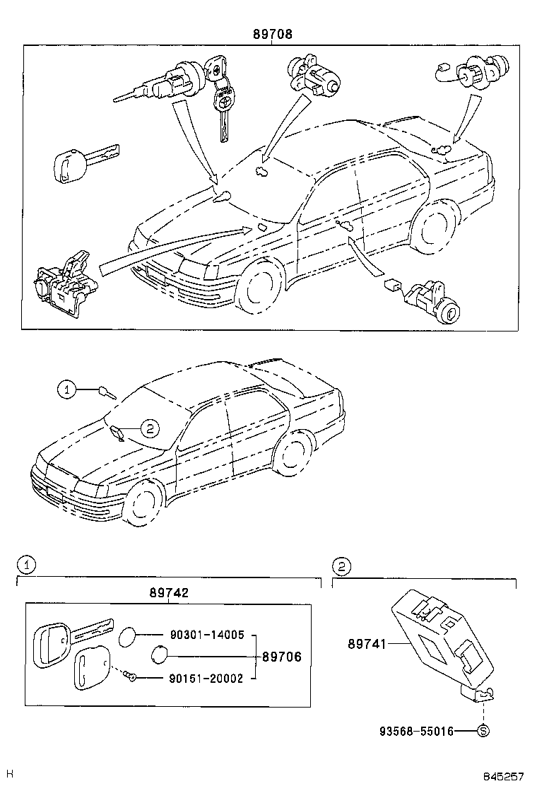 89708-30180 CYLINDER SET, WIRELESS DOOR LOCK product image