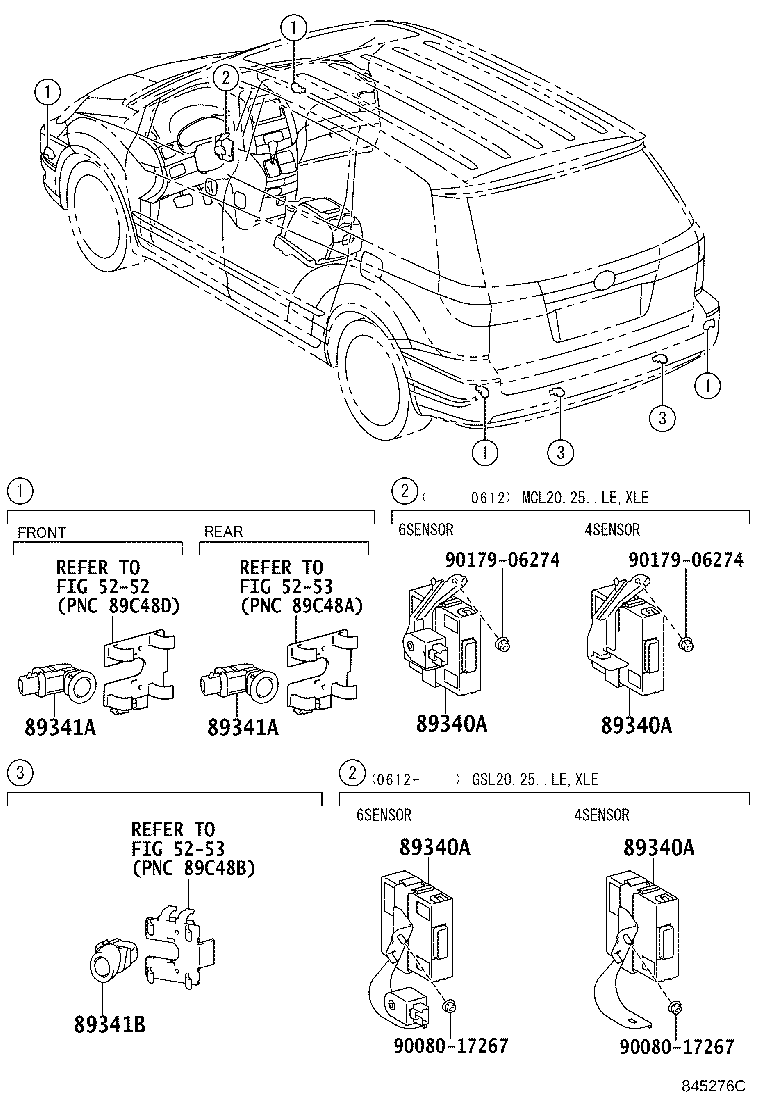 Toyota 89341-45010 SENSOR, ULTRASONIC, NO.2