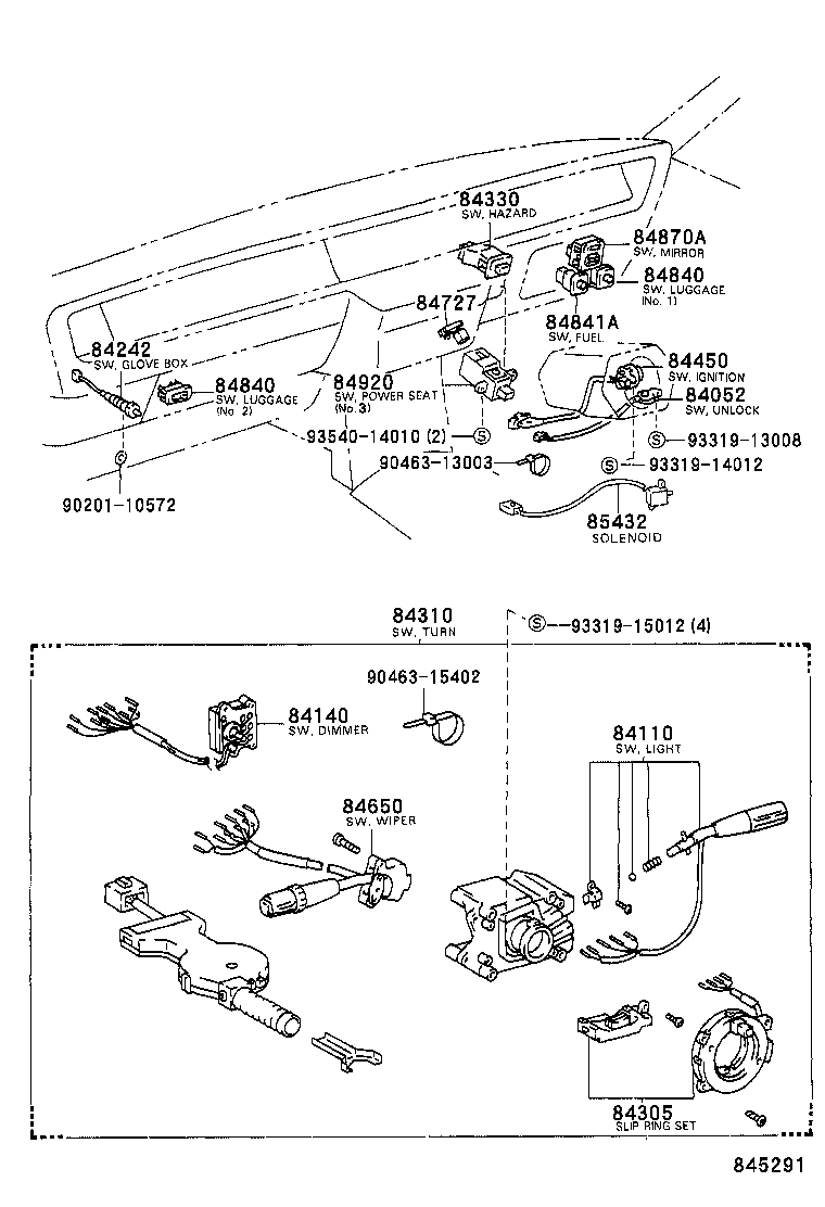84140-40030 SWITCH ASSY, HEADLAMP DIMMER product image