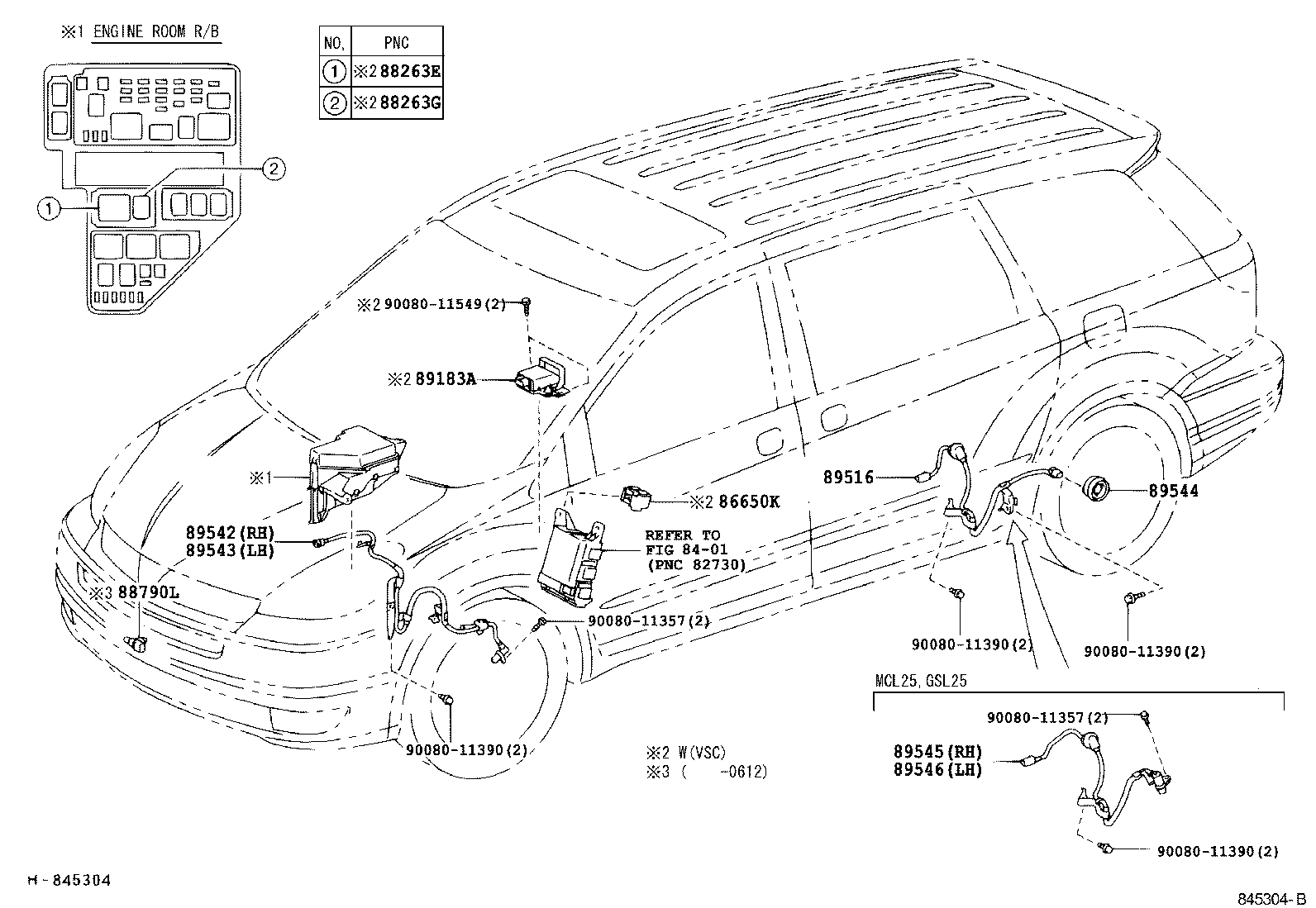 Toyota 89543-08030 SENSOR, SPEED, FRONT LH