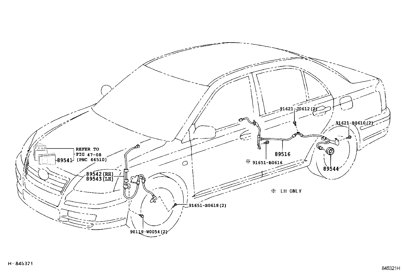 89516-05010 WIRE, SKID CONTROL SENSOR product image