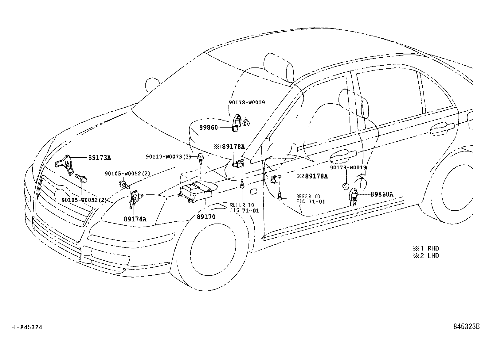 89170-05200 SENSOR ASSY, AIR BAG product image