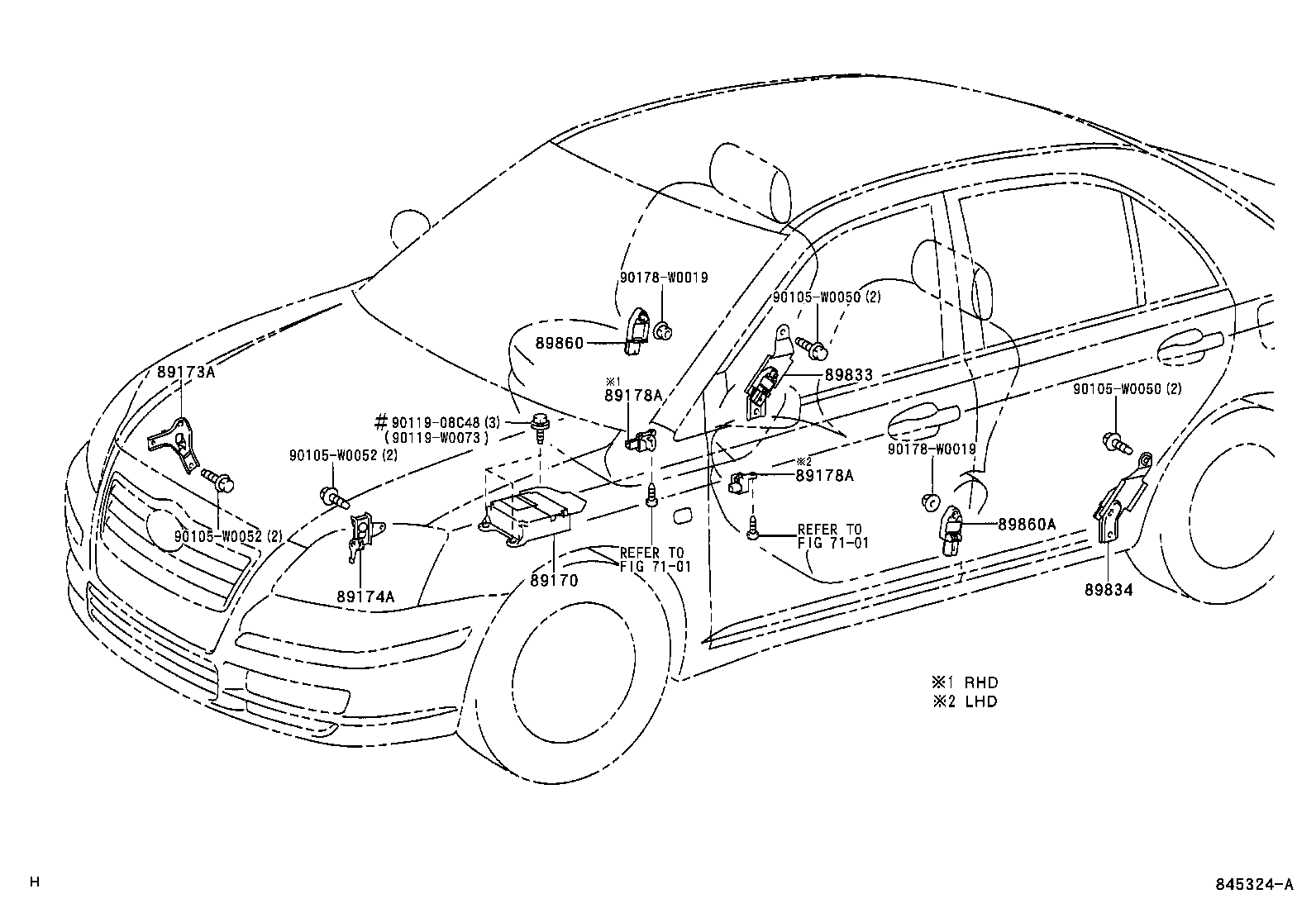 89170-05121 SENSOR ASSY, AIR BAG product image