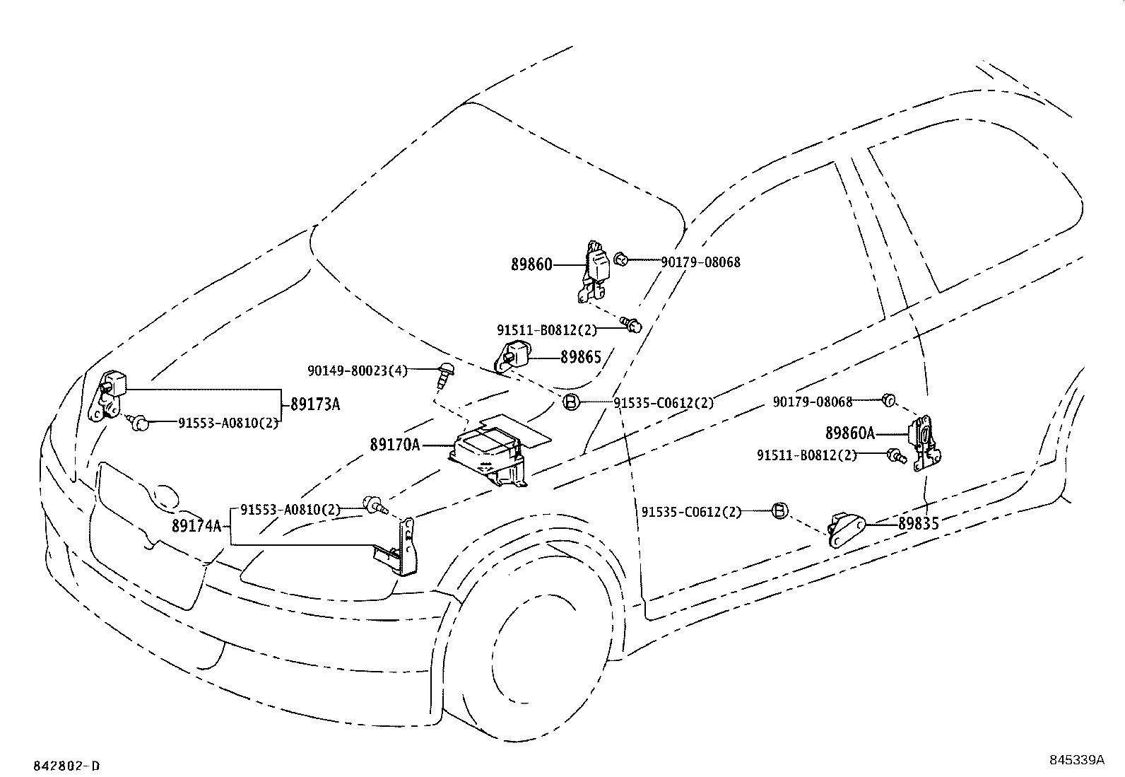 89170-0W140 COMPUTER ASSY, AIR BAG product image