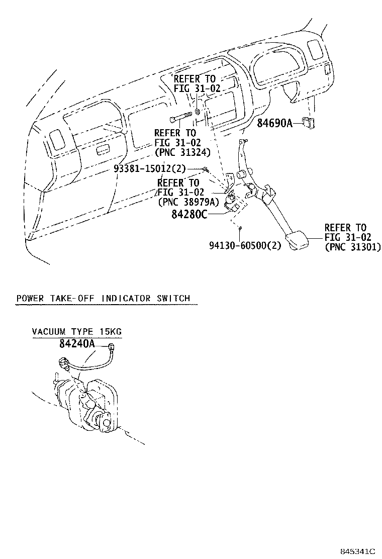 84240-37040 SWITCH ASSY, POWER TAKE-OFF INDICATOR product image