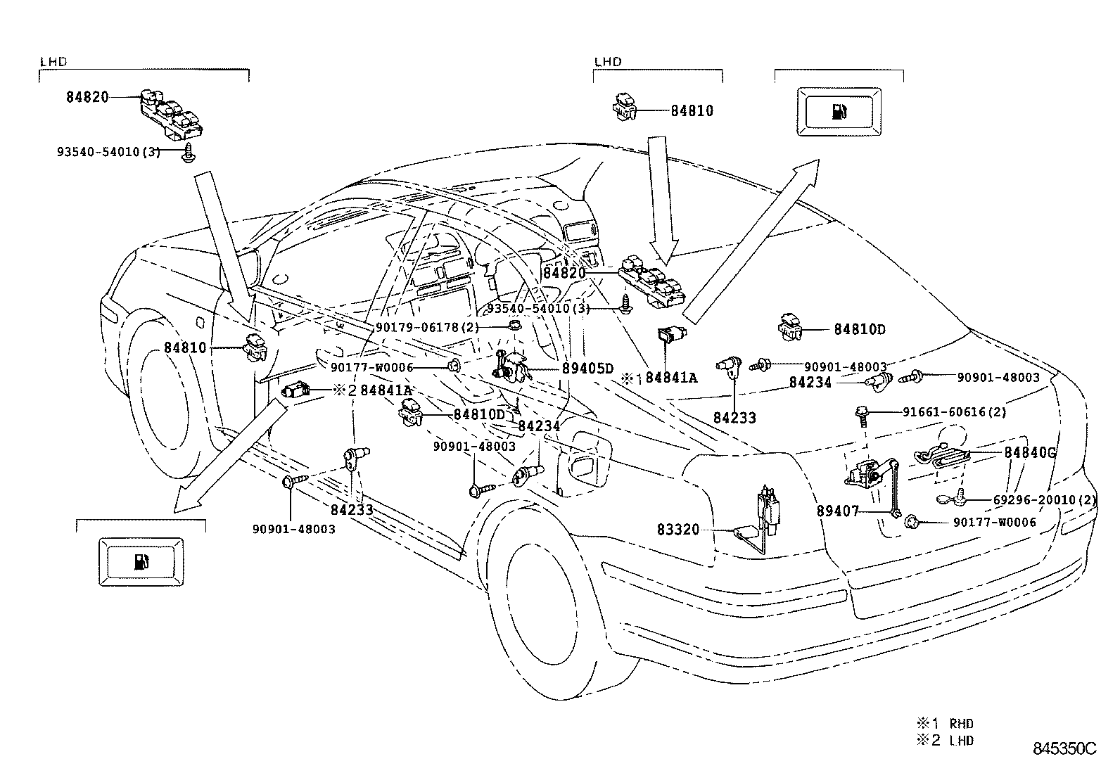 84790-05100 SWITCH ASSY, REAR WINDOW DEFOGGER product image