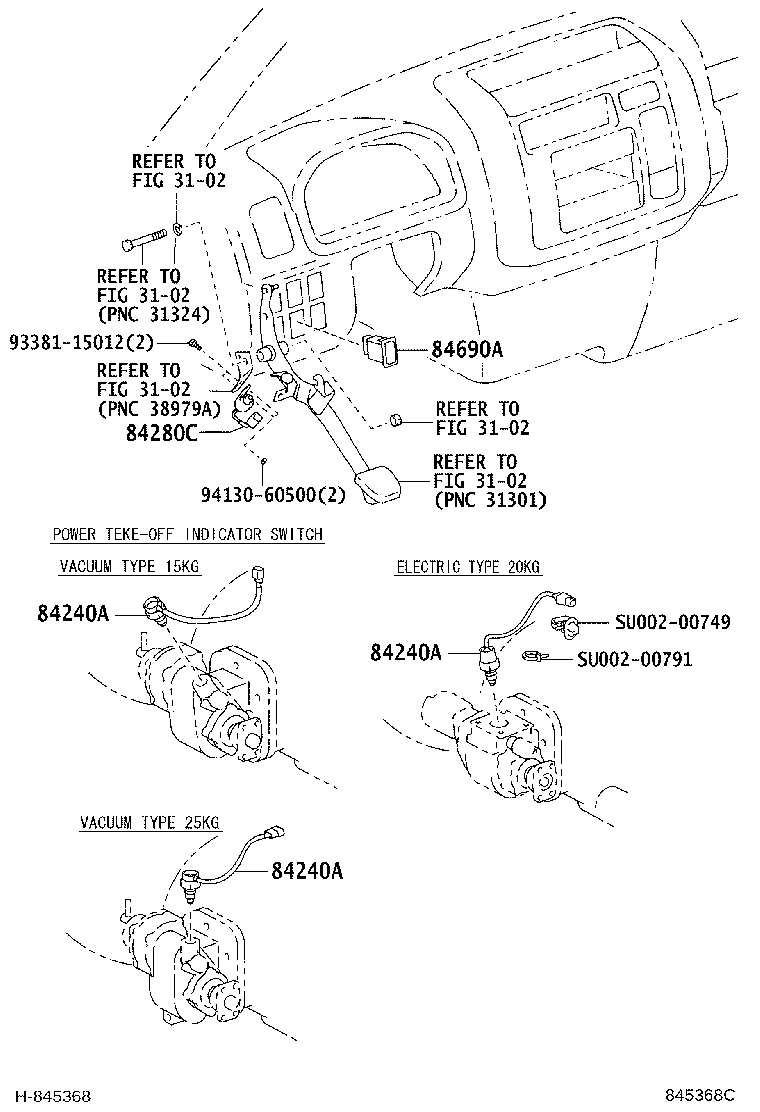 84240-37040 SWITCH ASSY, POWER TAKE-OFF INDICATOR product image