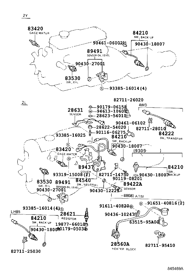 84332-36070 SWITCH ASSY, HAZARD WARNING SIGNAL product image