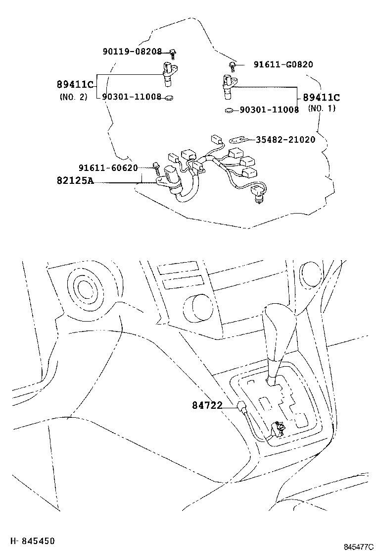 Toyota 84722-48061 SWITCH, TRANSMISSION CONTROL