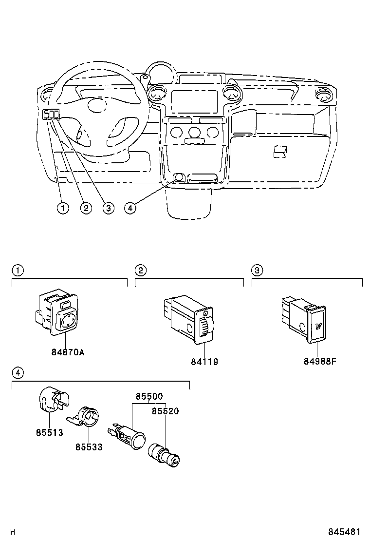 84656-52050 BEZEL, SWITCH product image