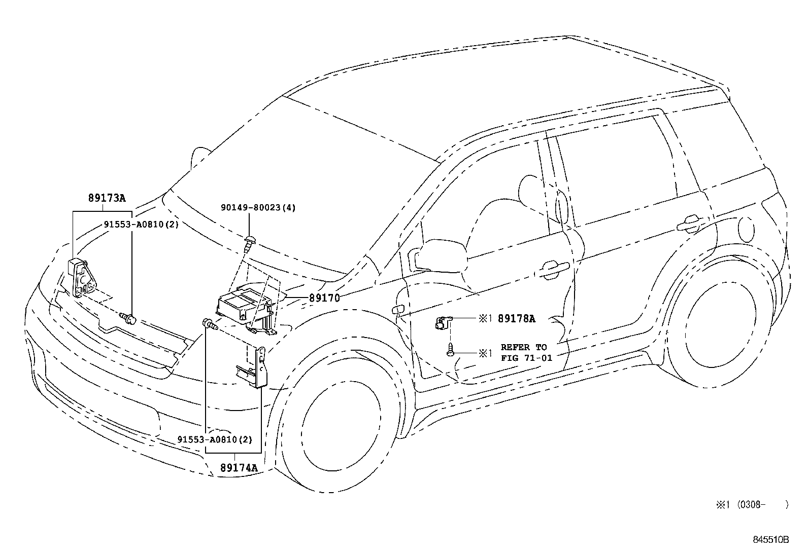 89173-69115 SENSOR, AIR BAG, FRONT RH product image
