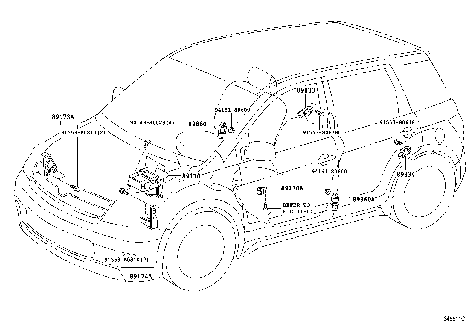 89170-52B00 SENSOR ASSY, AIR BAG product image