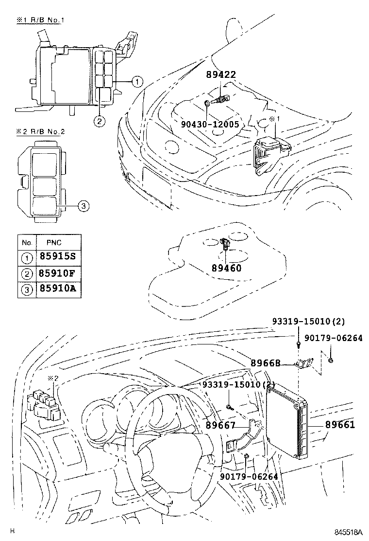 Toyota 89668-48060 BRACKET, ENGINE CONTROL COMPUTER, NO.2