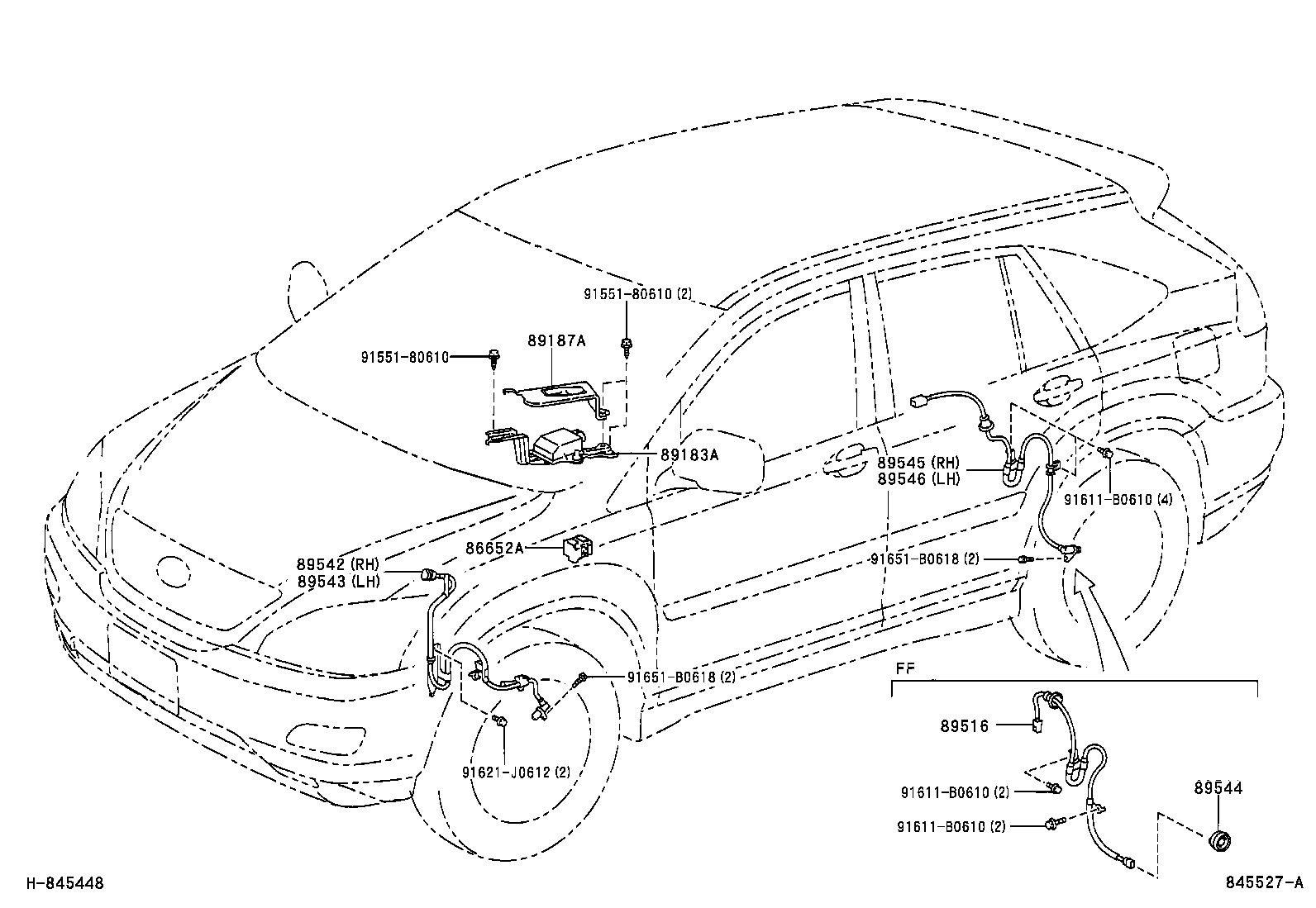 Toyota 89544-48030 SENSOR, SKID CONTROL
