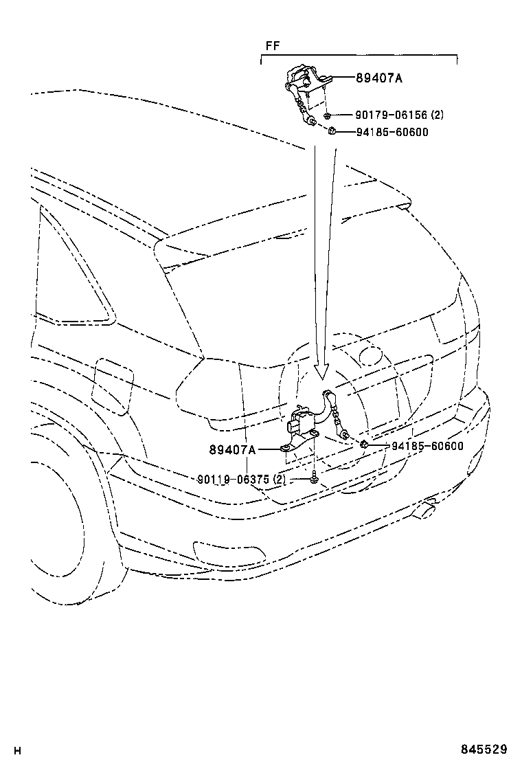 89407-48020 SENSOR SUB-ASSY, HEIGHT CONTROL, REAR RH product image