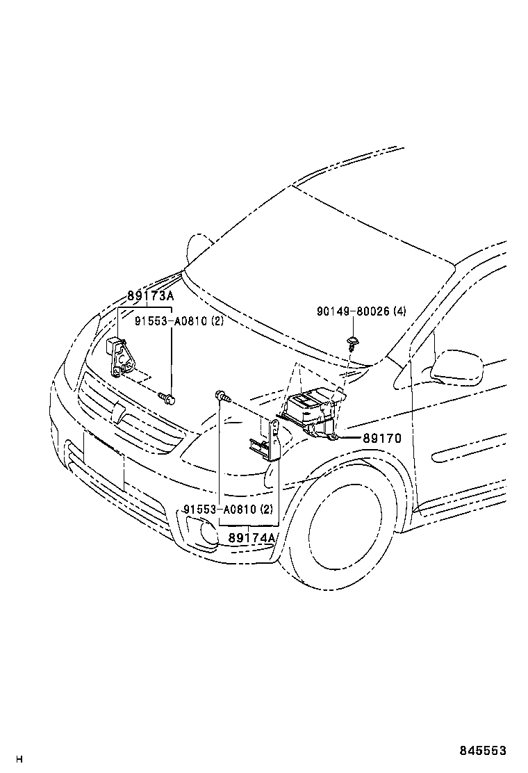 89170-46030 SENSOR ASSY, AIR BAG product image