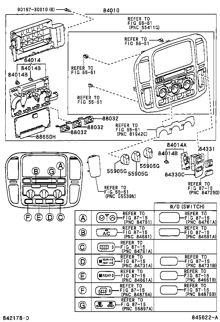 84165-60040 SWITCH, REAR FOG LAMP product image