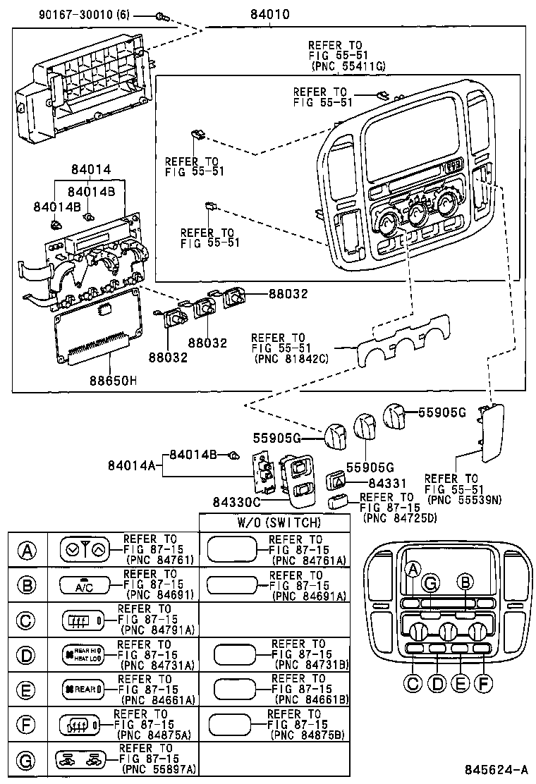 84165-60040 SWITCH, REAR FOG LAMP product image
