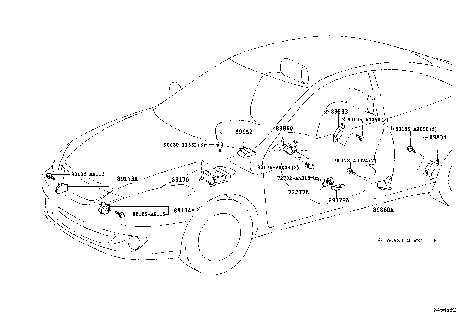 89170-06230 SENSOR ASSY, AIR BAG product image