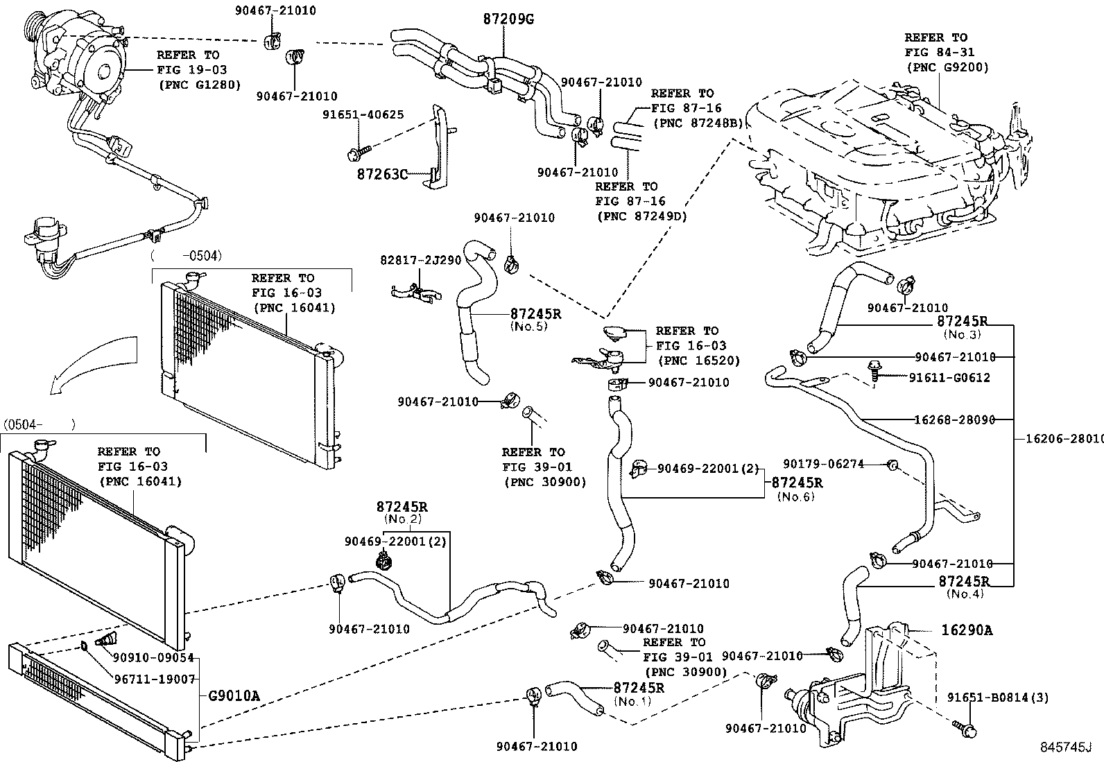 87245-58100 HOSE, WATER product image