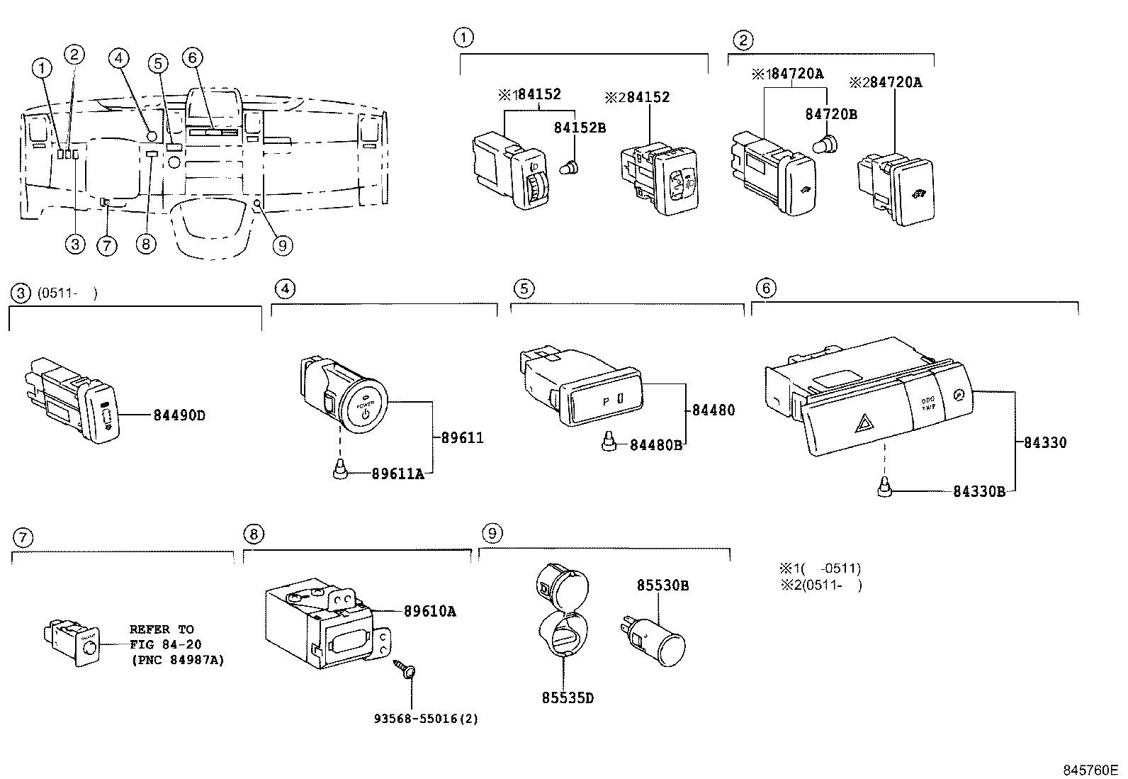 84140-42100 SWITCH ASSY, HEADLAMP DIMMER product image