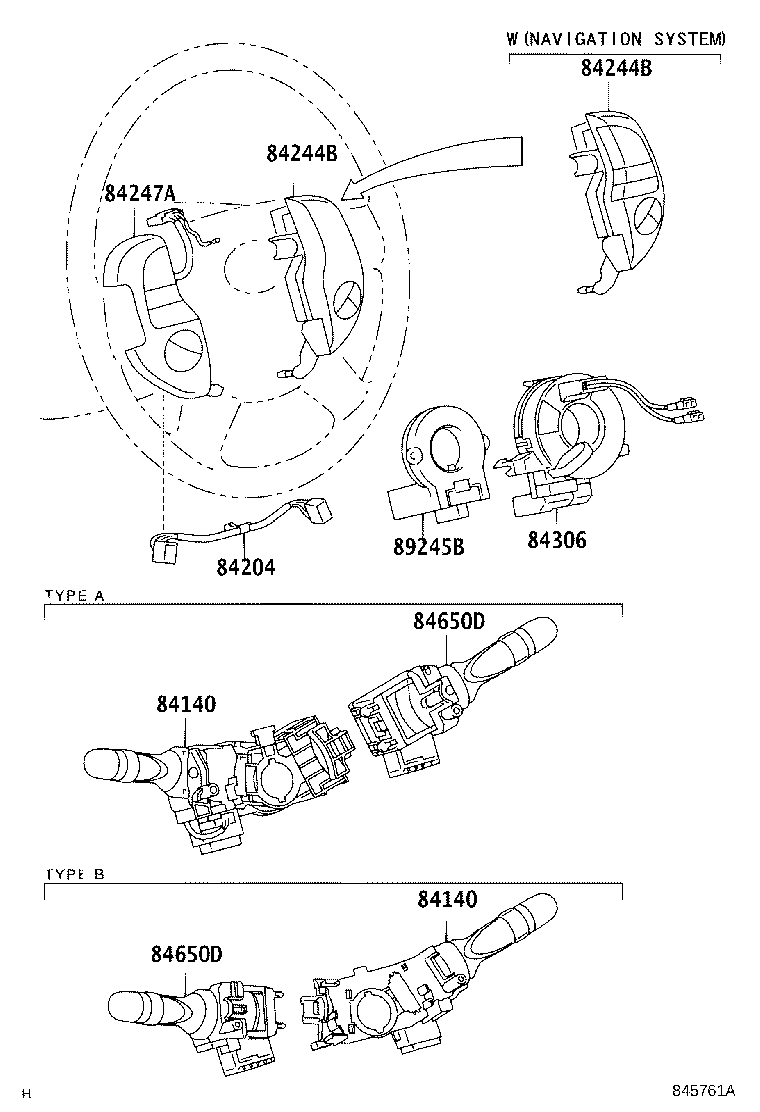 84140-42100 SWITCH ASSY, HEADLAMP DIMMER product image