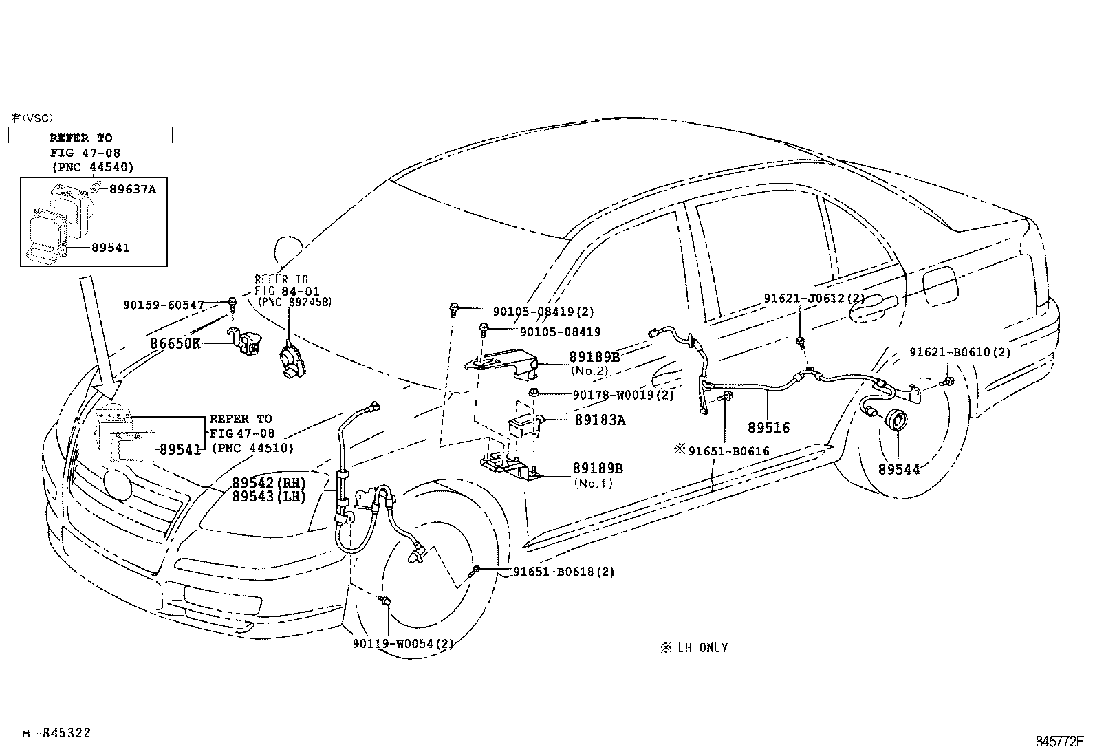 89545-20160 SENSOR, SPEED, REAR RH product image