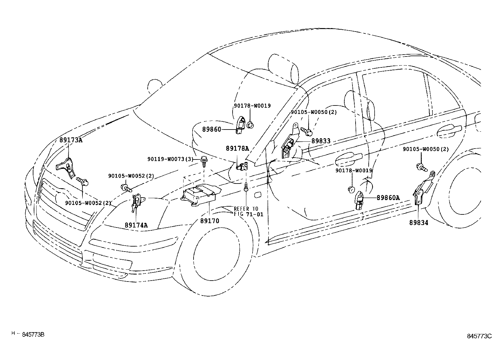 89170-05140 SENSOR ASSY, AIR BAG product image
