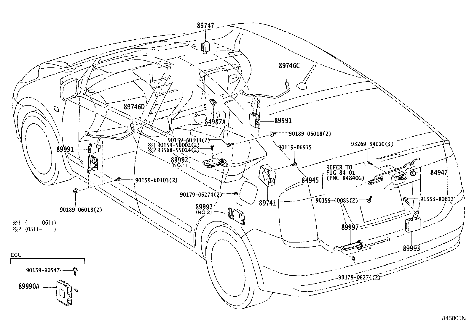 89741-47101 RECEIVER, DOOR CONTROL product image